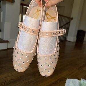 Sam Edelman Michaela Shine Mary Jane in vintage pink mesh